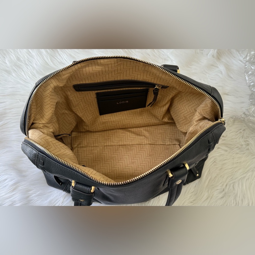 Lodis San Tropez Leather Handbag with Gold Hardware + Wallet - Picture 10 of 16